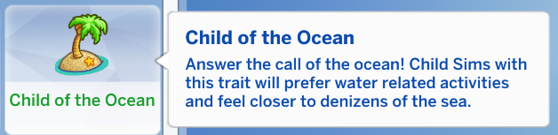 Sims 4 Child of the Ocean Trait