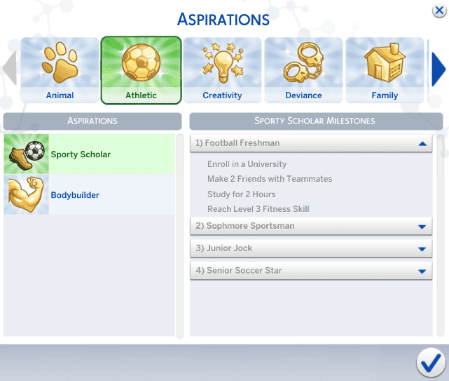 Sims 4 University Aspiration Pack
