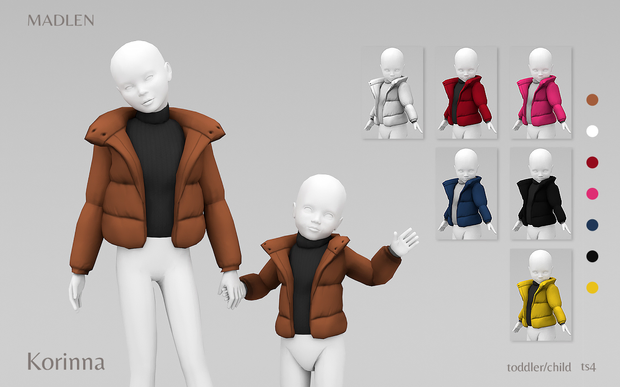 Sims 4 Toddler Korinna CC Puffer Jacket