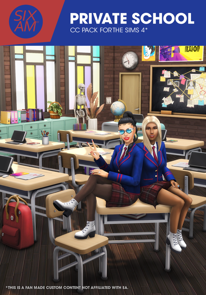 Private School CC Pack Sims 4