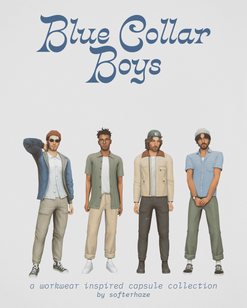 Sims 4 Blue Collar Boys Set