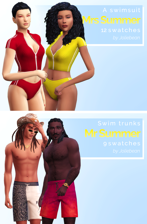 Sims 4 Mr & Mrs Summer Swimwear
