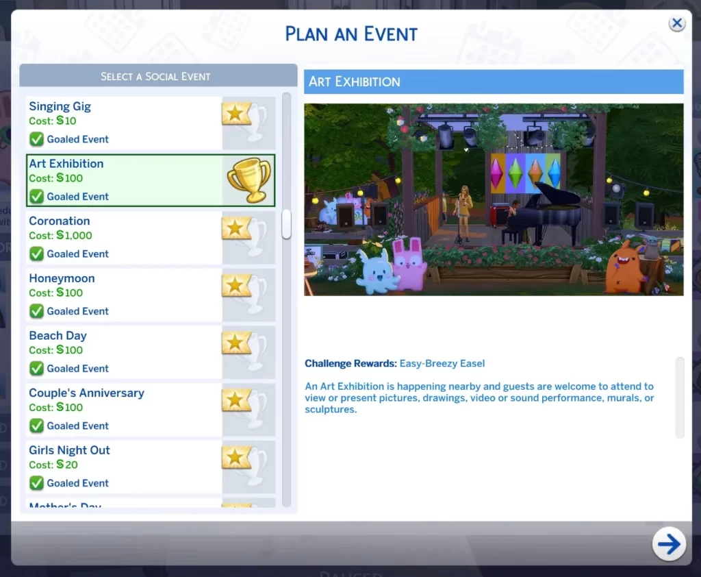 Sims 4 Art Exhibition Event 