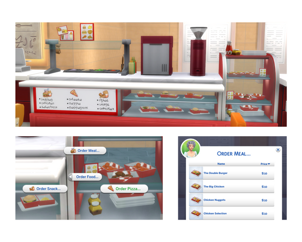 Sims 4 Hungry Plumbobs Fast Food Counter