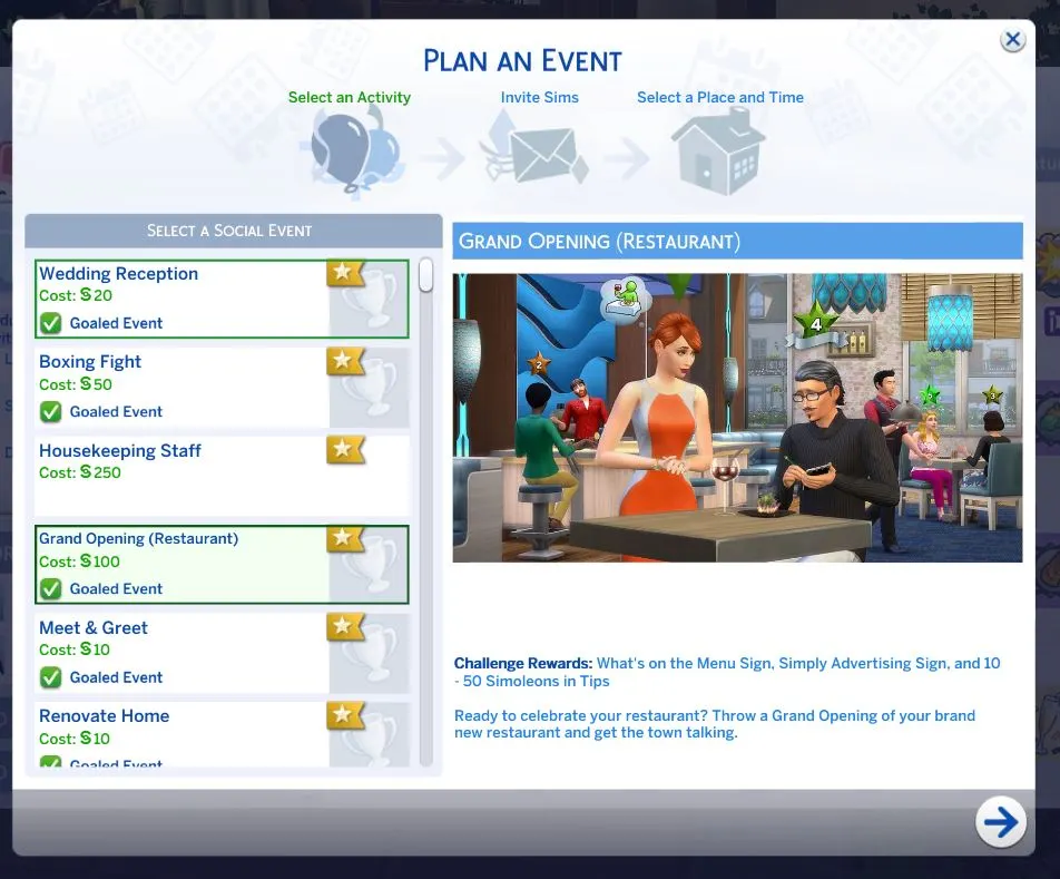 Sims 4 Grand Opening (Restaurant) Event 
