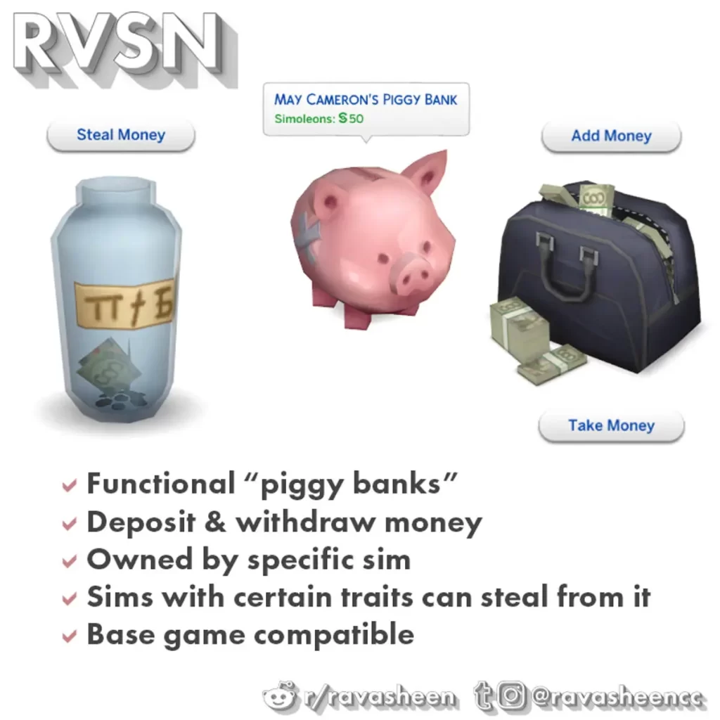 Sims 4 Functional Piggy Bank