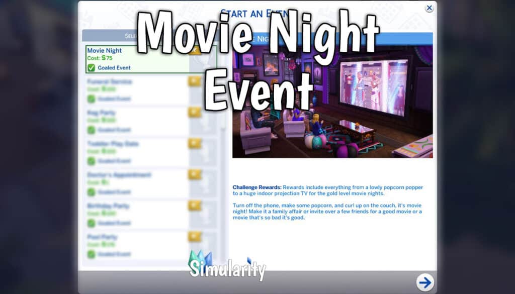 Sims 4 Movie Night Event 