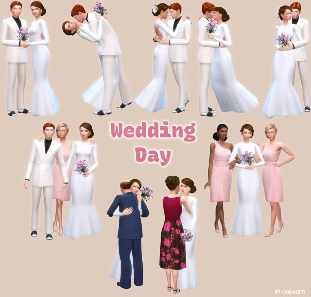Sims 4 Wedding Day Pose pack