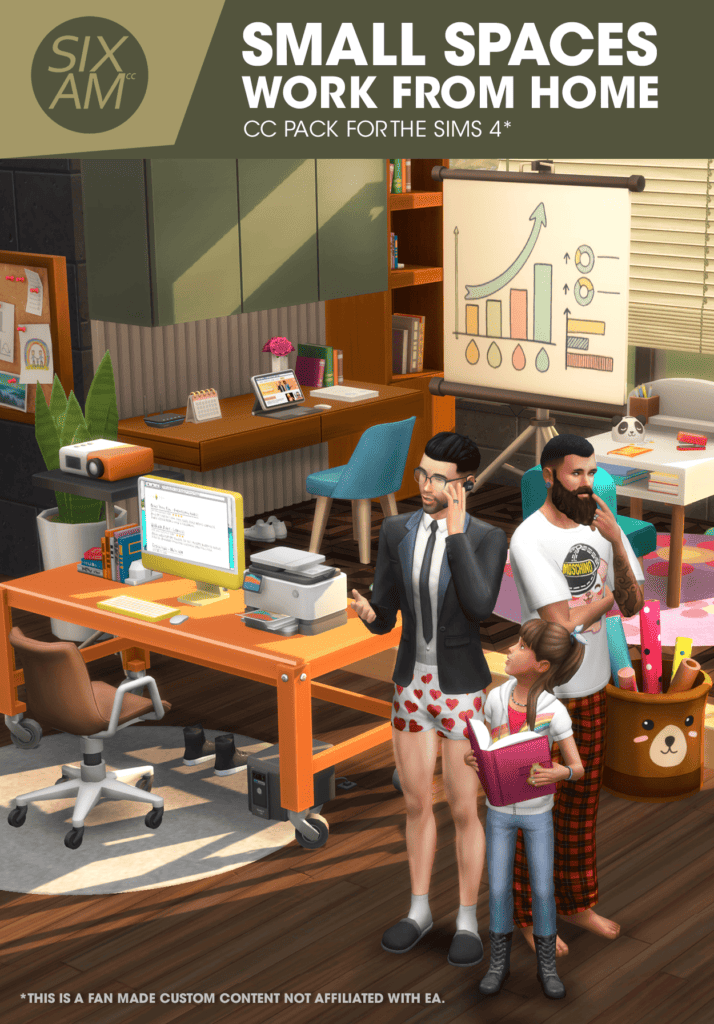 Sims 4 Small Spaces Work from Home CC 