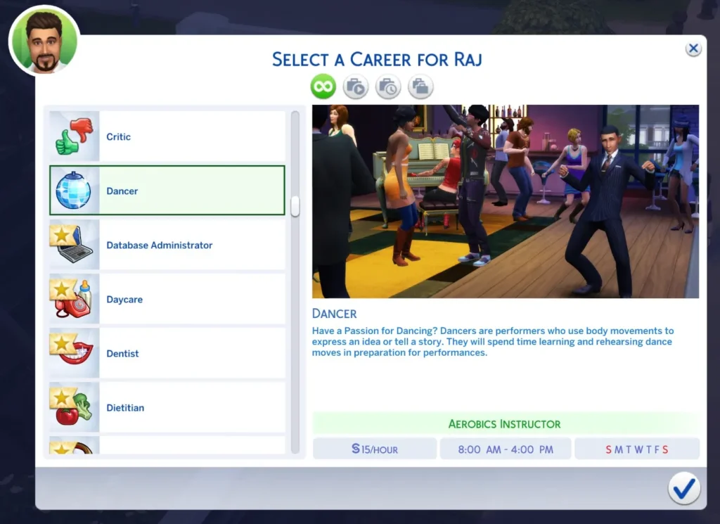 Sims 4 Dancer Career Mod 