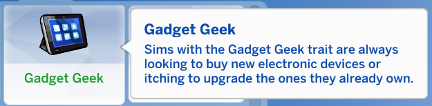 Sims 4 Gadget Geek Trait 