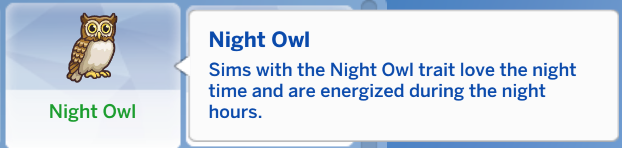 Sims 4 Night Owl Trait 
