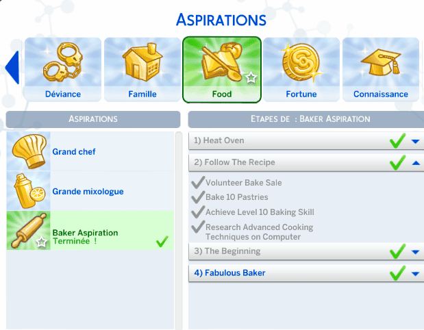 Sims 4 Baker Aspiration 
