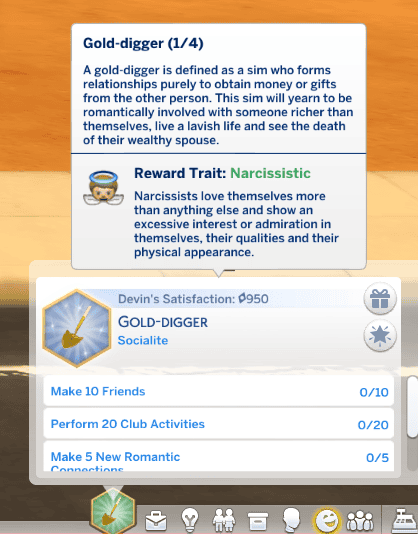 Sims 4 Gold Digger Aspiration 