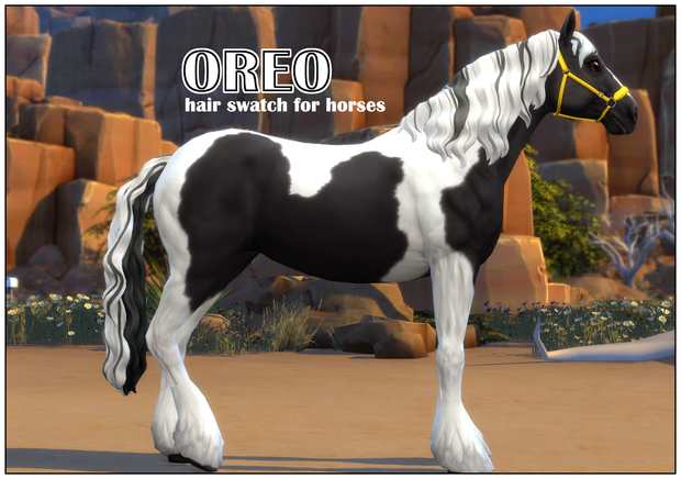 Sims 4 Oreo Horse Hair CC 