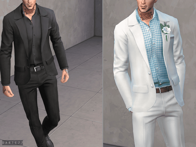 Sims 4 Men's Slim Fit Suit 
