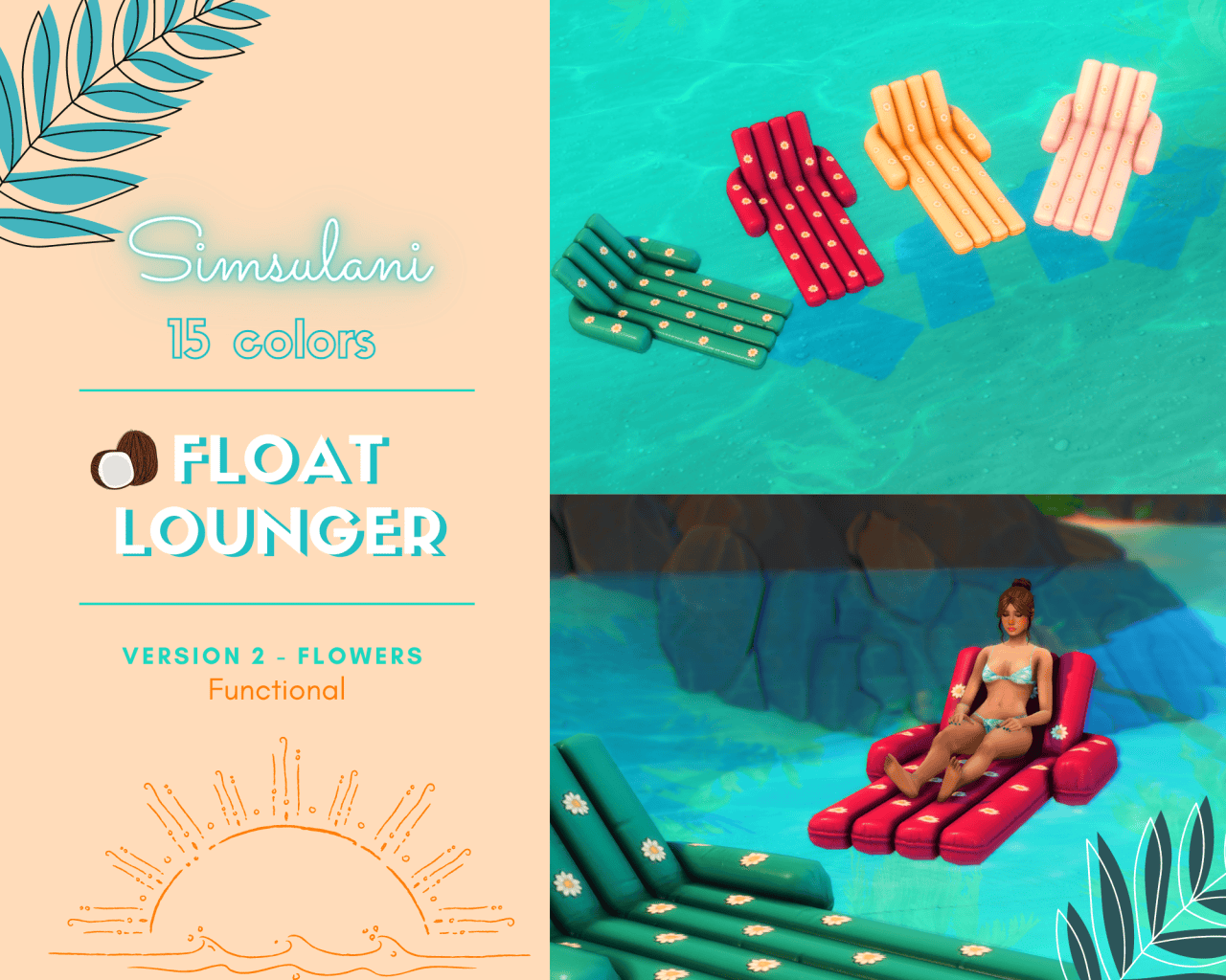 Float Lounger - V2 - Flowers 
